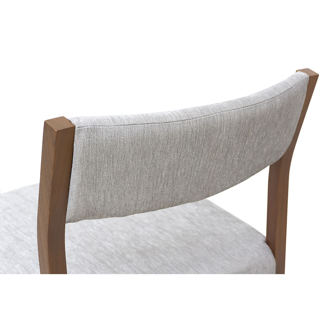 RIN 023 アームレス背張チェア（脚カラー：ウォールナット） RANK4 MIRAGE（シルバー)