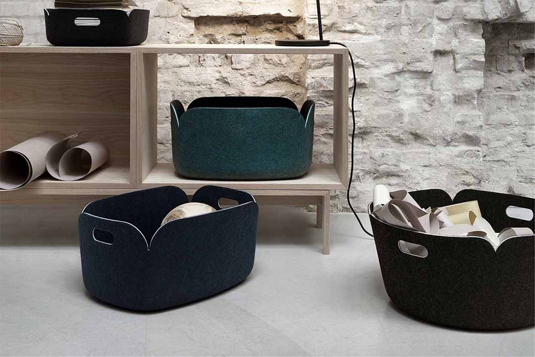 RESTORE ROUND BASKET ブラックメランジェ