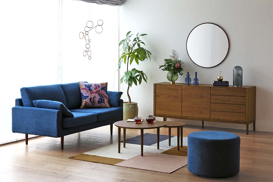 レオソファ 2.5人掛け(脚カラー:ウォルナット) ダークグレー