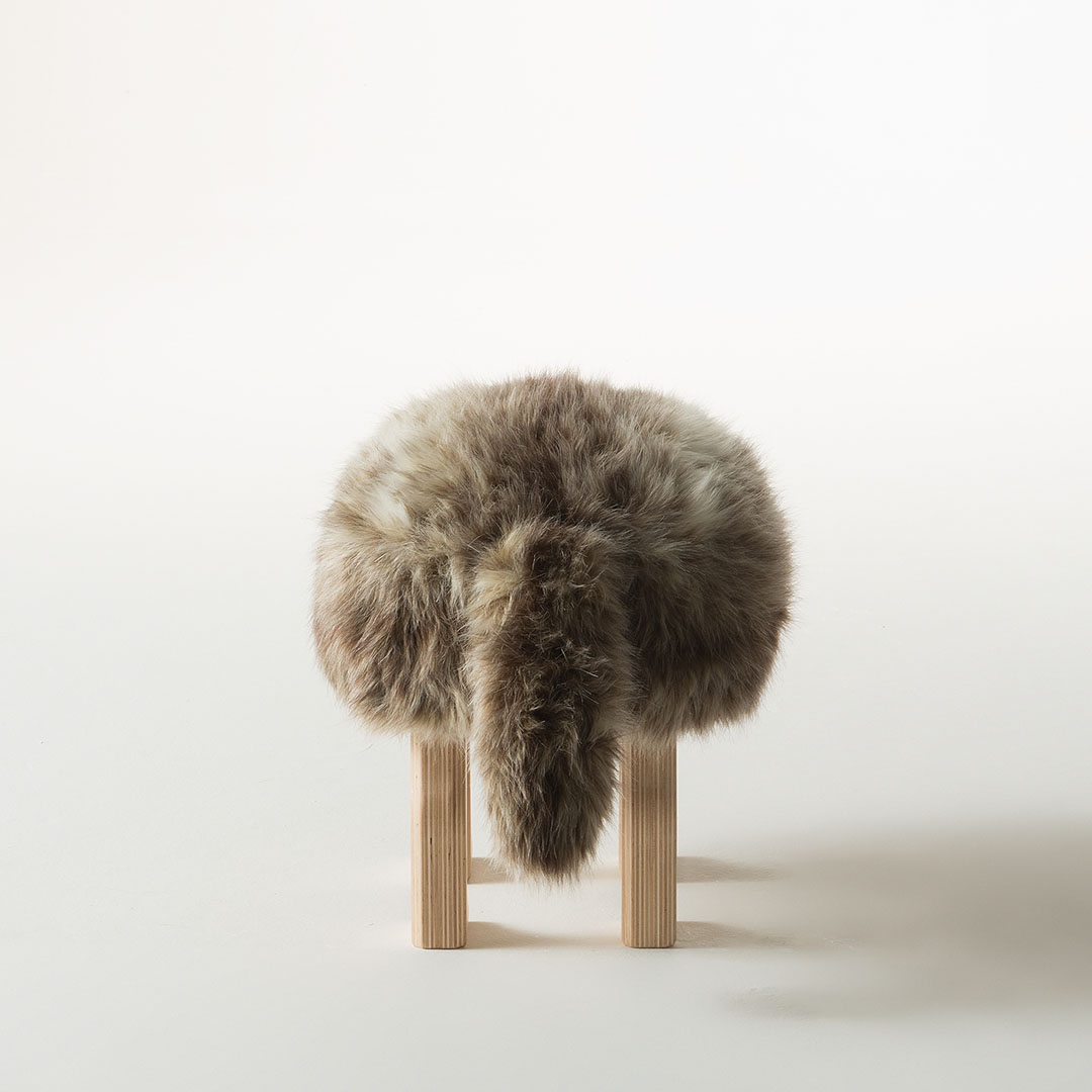 ANIMAL STOOL S ウルフグレーミックス