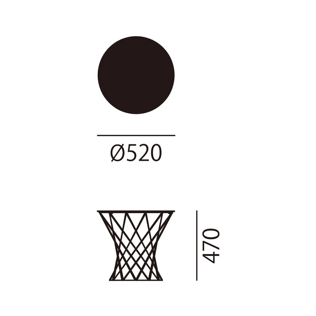 OOTA サイドテーブル(脚カラー:マットブラック) ブラウン