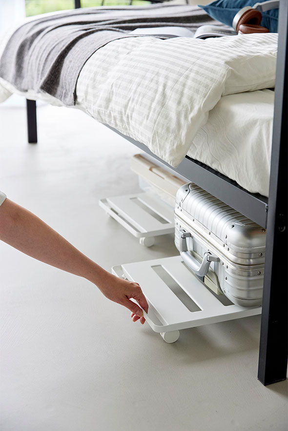 押入れ収納ロング台車 タワー ホワイト