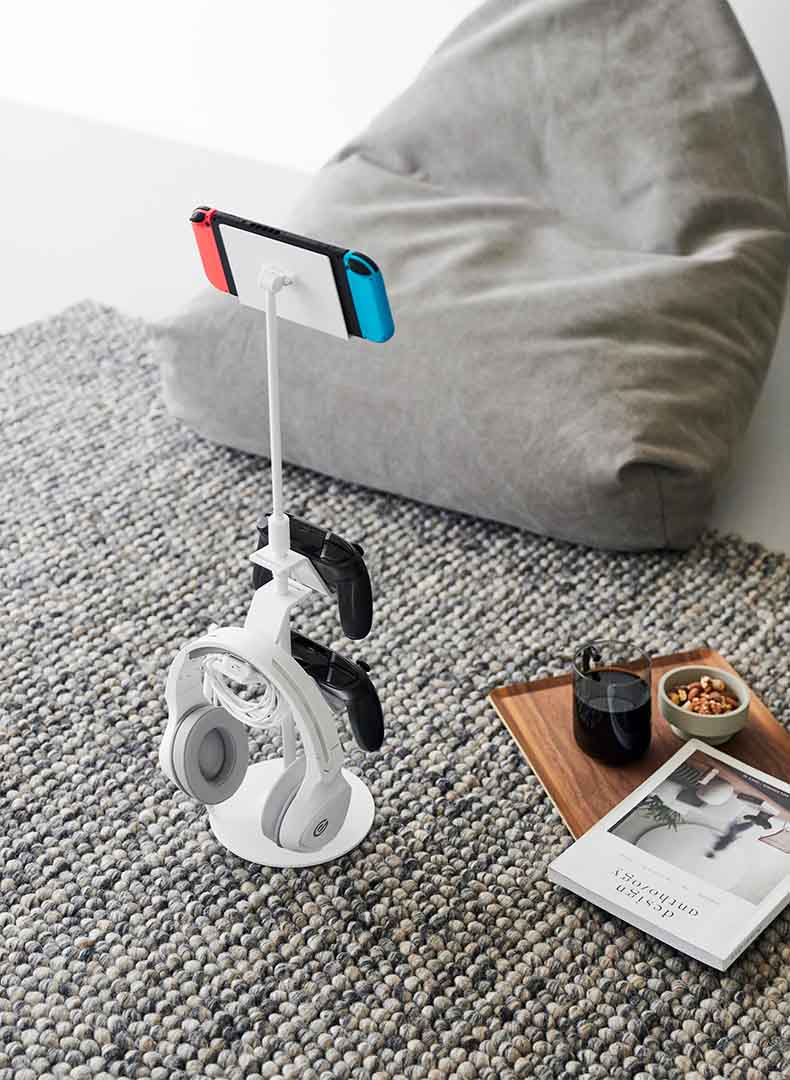 高さと角度が調節できるゲーム機器＆タブレットスタンド スマート ホワイト