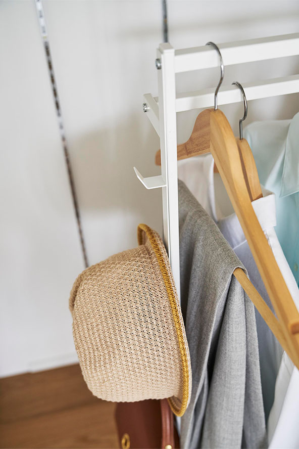 収納力アップハンガーラック タワー 2段 ホワイト