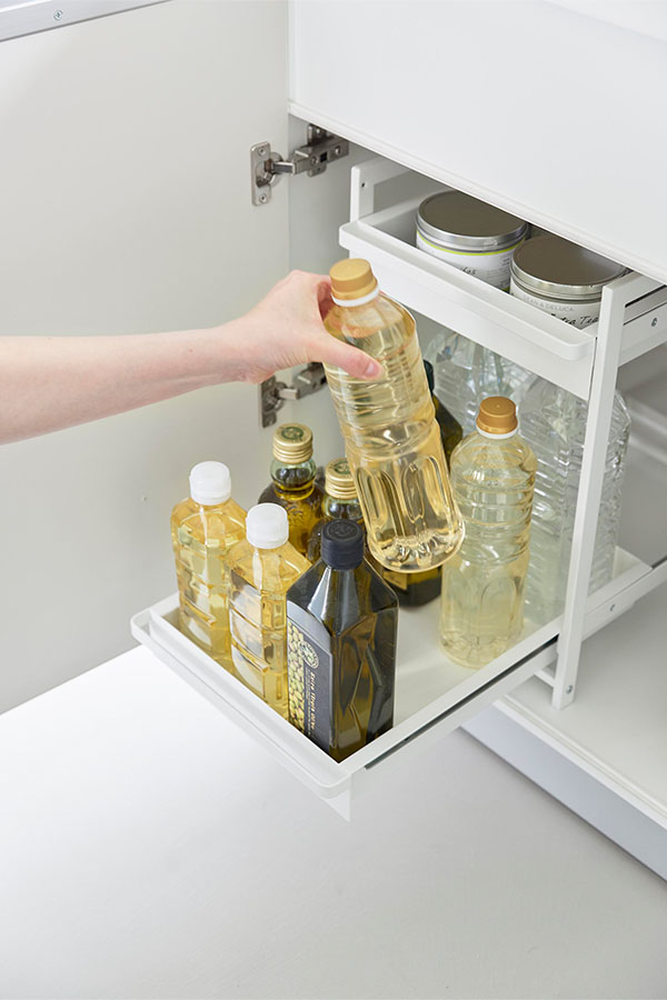 シンク下スライドラック タワー 2段 ホワイト