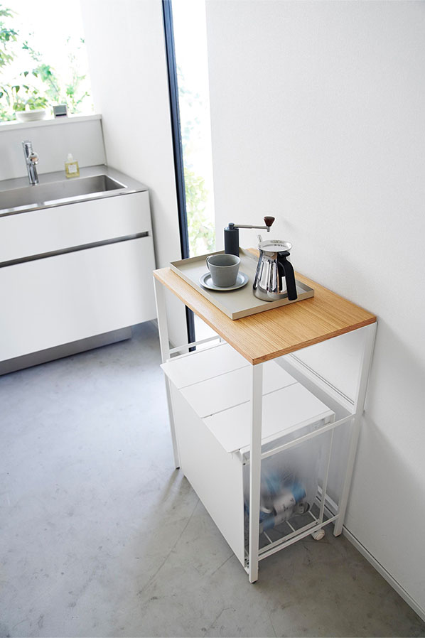 分別ゴミ箱上ラック タワー ホワイト