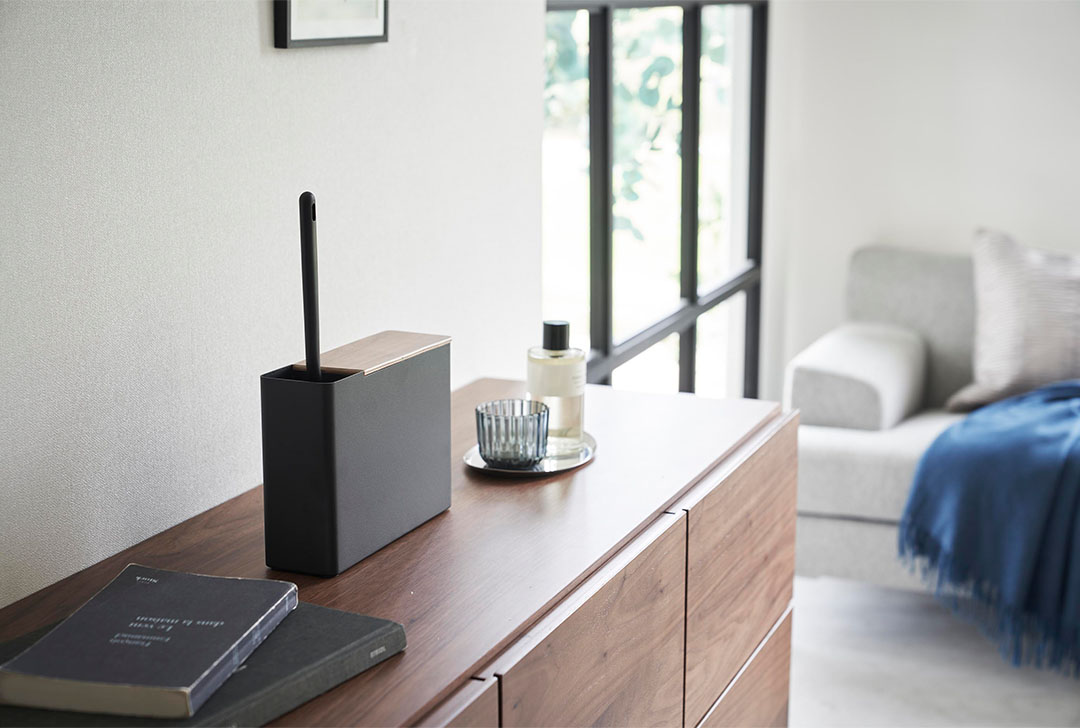 替えモップ入れ付きハンディーワイパースタンド リン ブラウン