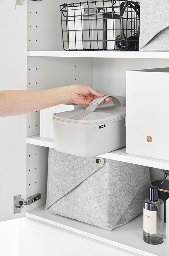 工具バッグ タワー 仕切り付き ライトグレー