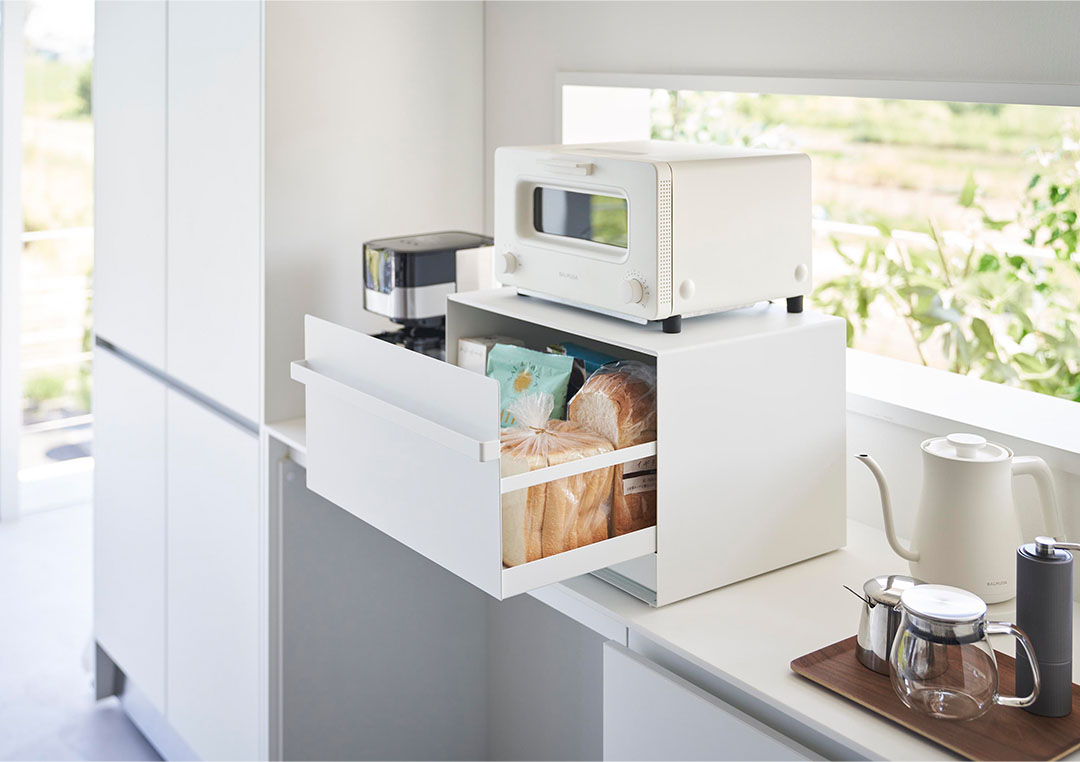 ブレッドケース タワー 引き出し型 2段 ホワイト