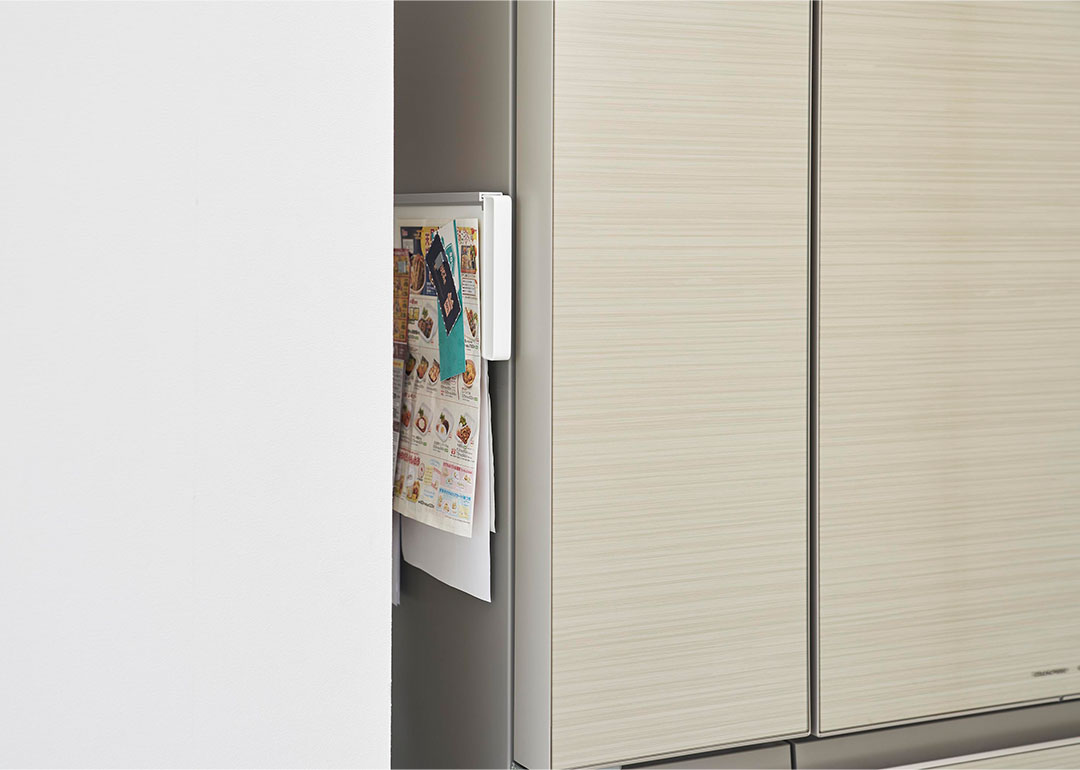 マグネット冷蔵庫横隠せるスライドスチールパネル タワー ブラック