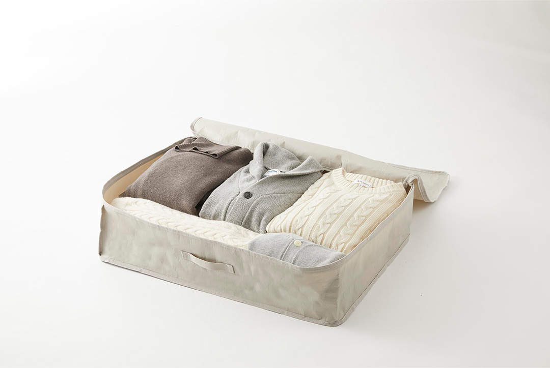 ポリエチレンシート ソファ&ベッド下収納ケース タワー 2個組 ブラック