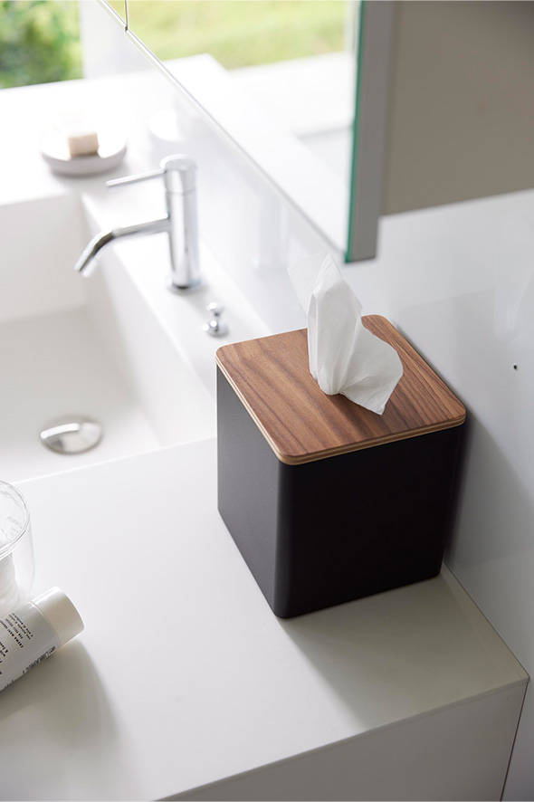 上から出せるティッシュ&トイレットペーパーケース リン ナチュラル