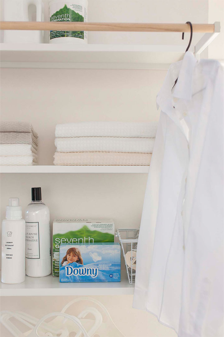 立て掛けランドリーシェルフ タワー ホワイト