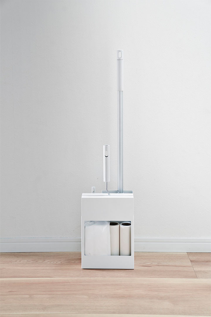 掃除用品収納スタンド プレート ホワイト