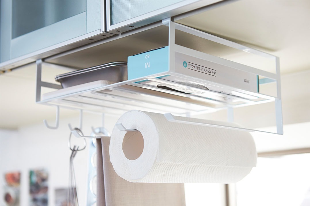 戸棚下多機能ラック タワー ホワイト