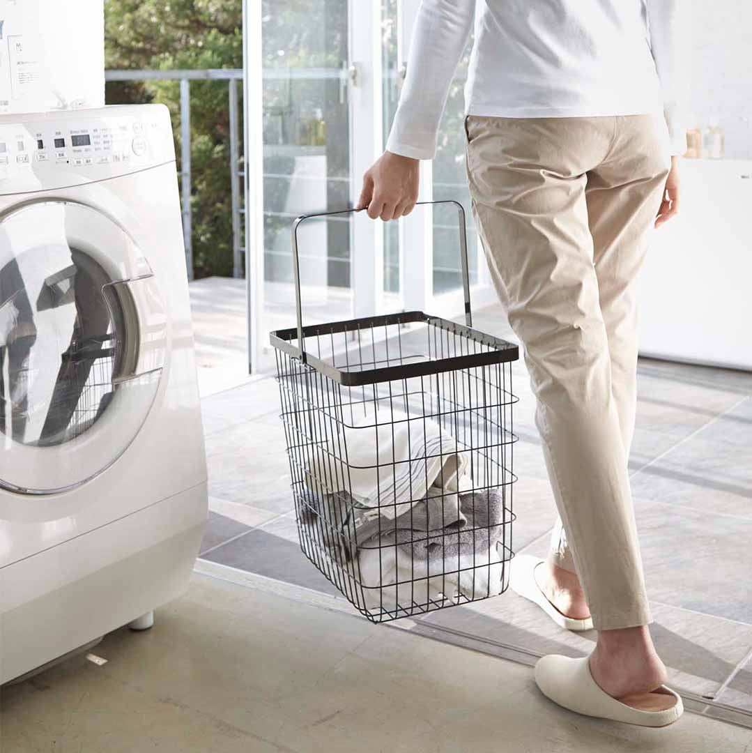 ランドリーワイヤーバスケット タワー L ブラック