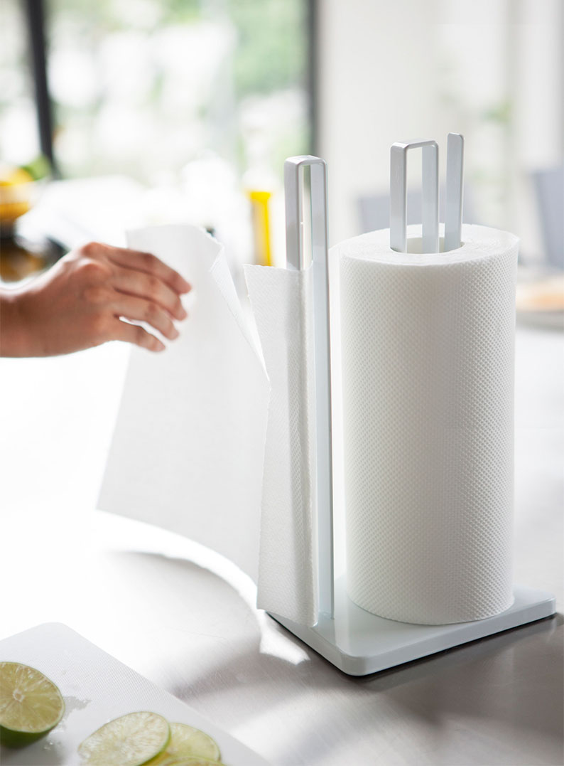 片手で切れるキッチンペーパーホルダー タワー ホワイト