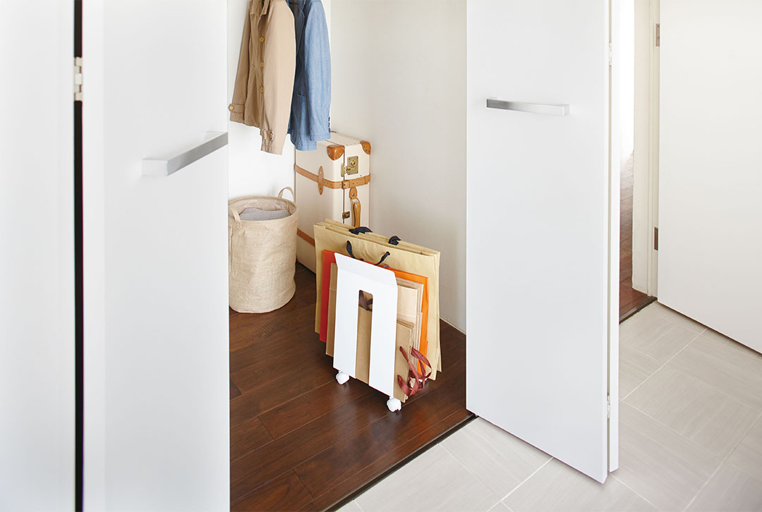 ダンボール＆紙袋ストッカー フレーム ホワイト