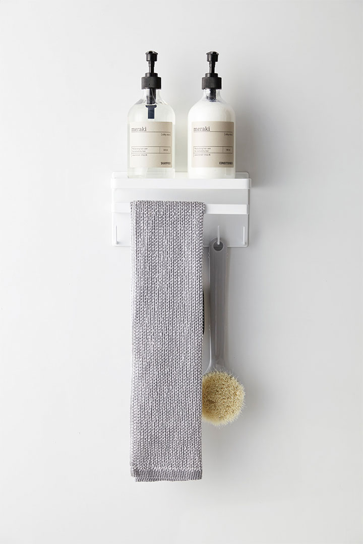 マグネットバスルーム多機能ラック タワー ホワイト