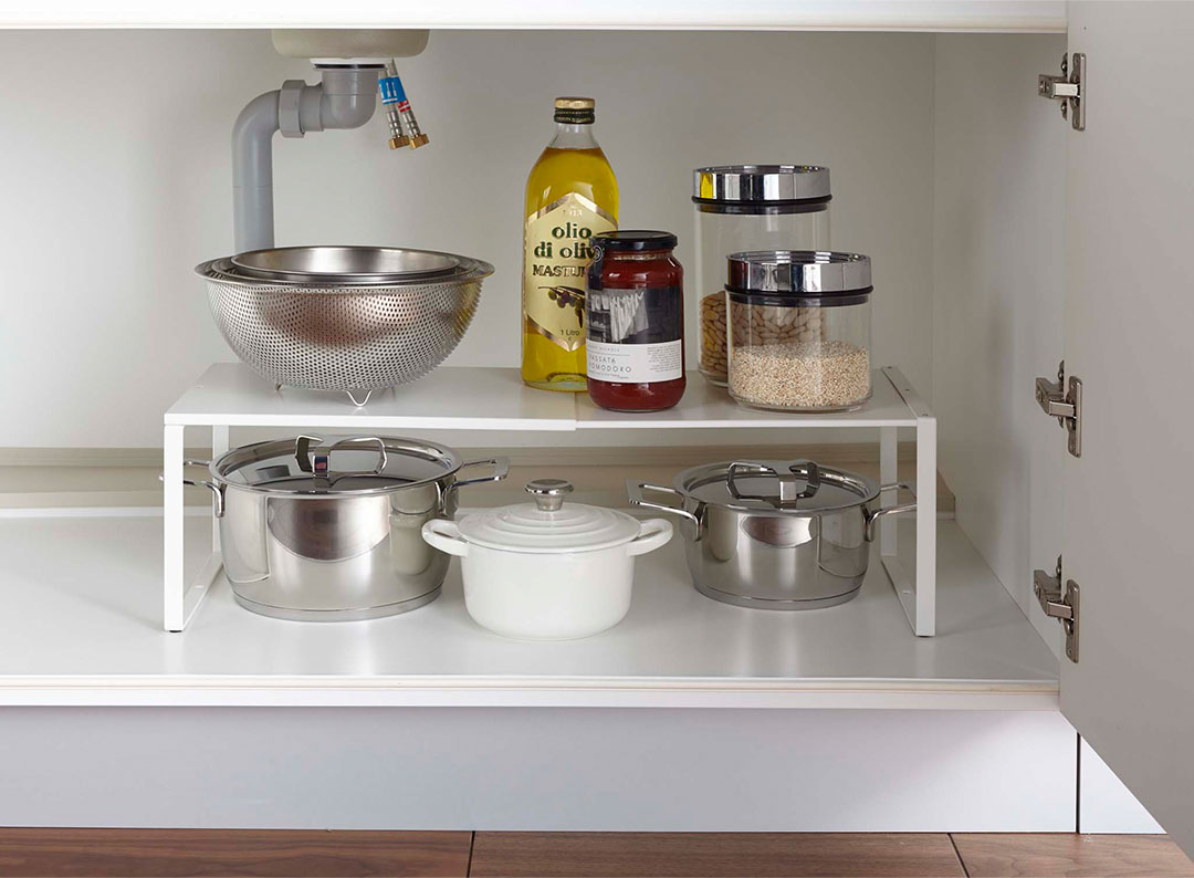 伸縮収納棚 プレート ホワイト