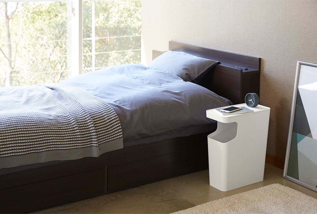 ダストボックス&サイドテーブル タワー ホワイト