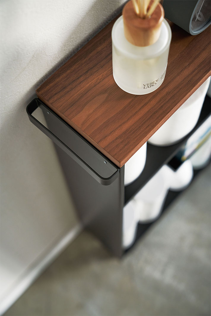 ハンドル付きスリムトイレラック タワー ホワイト