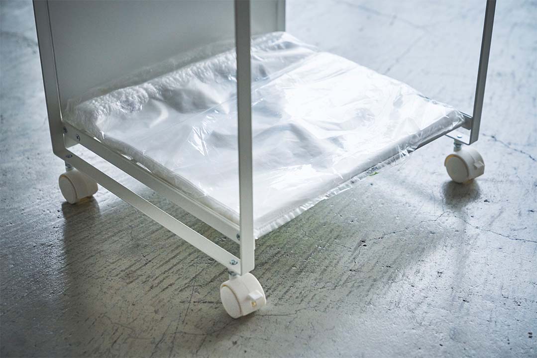 目隠し分別ダストワゴン タワー 2分別 ホワイト