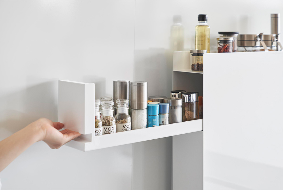 隠せる調味料ラック タワー 2段 ブラック