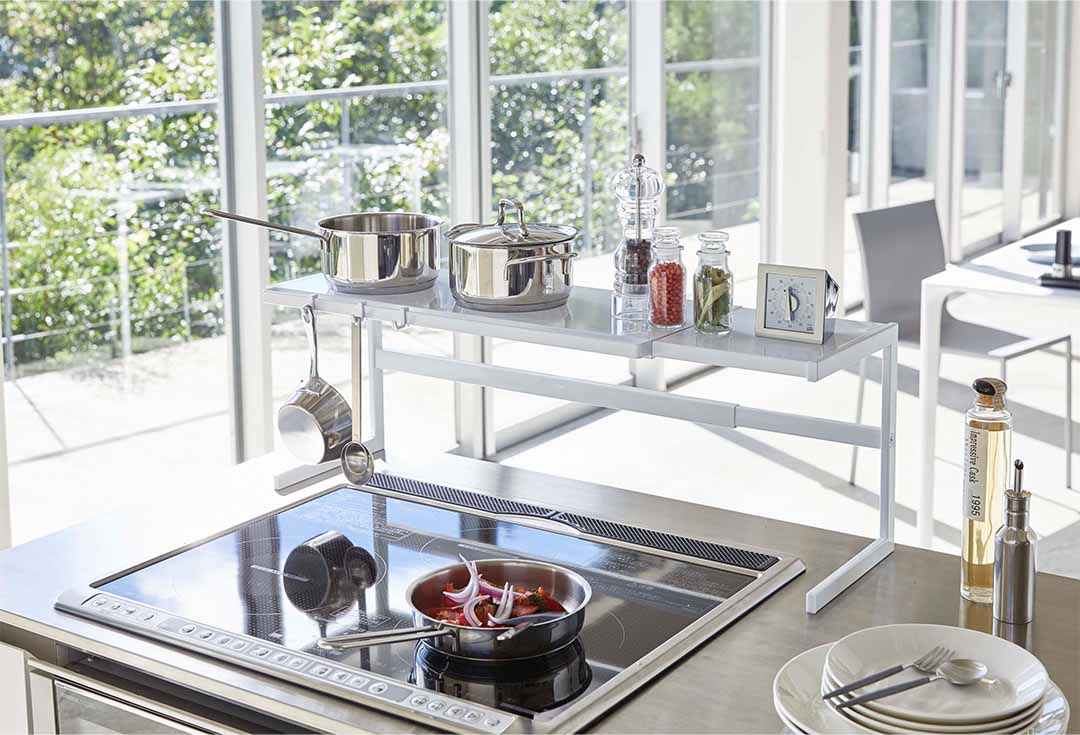 伸縮キッチンサポートラック タワー ホワイト