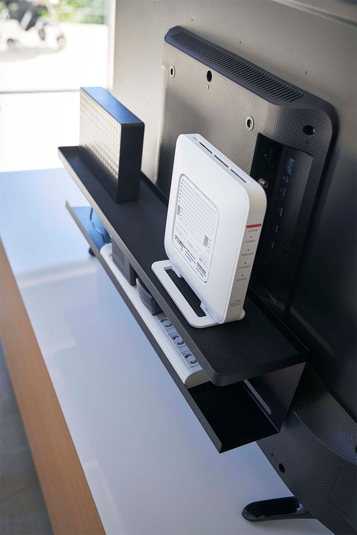 テレビ裏収納ラック スマート ブラック