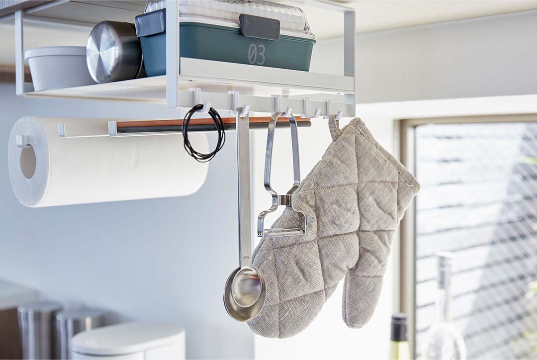 戸棚下多機能ラック プレート ホワイト