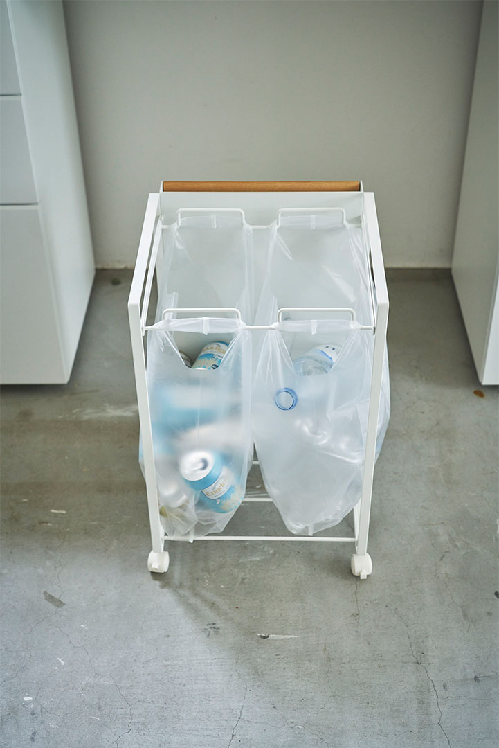 目隠し分別ダストワゴン トスカ 2分別 ホワイト