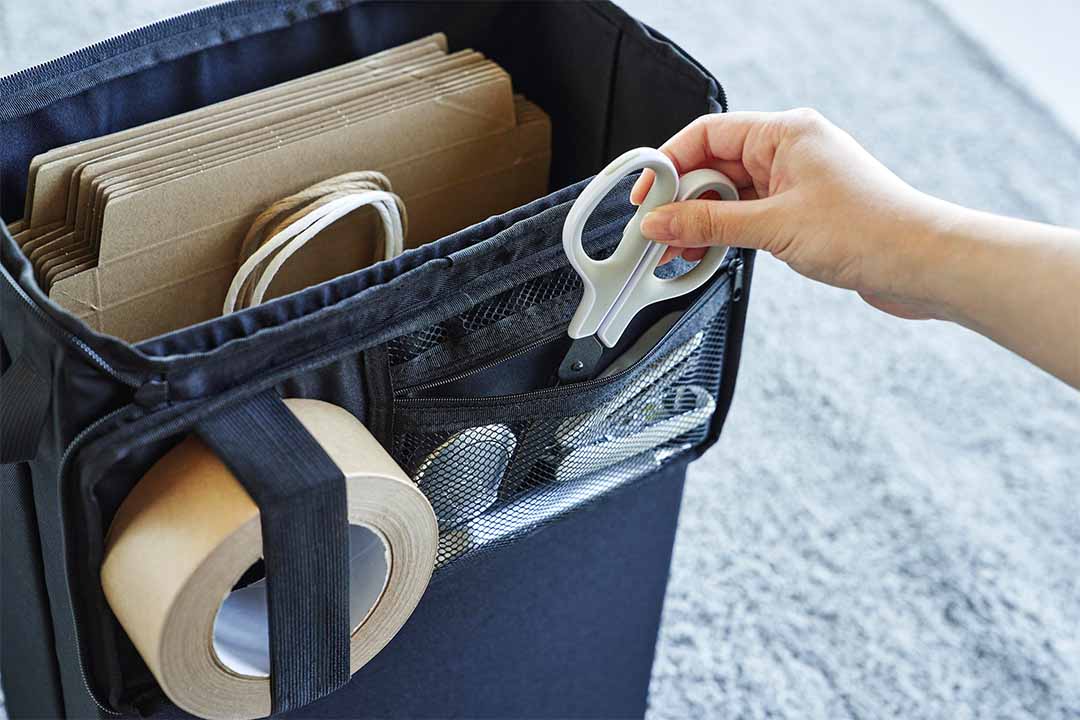 フリマ梱包資材収納ボックス タワー グレー