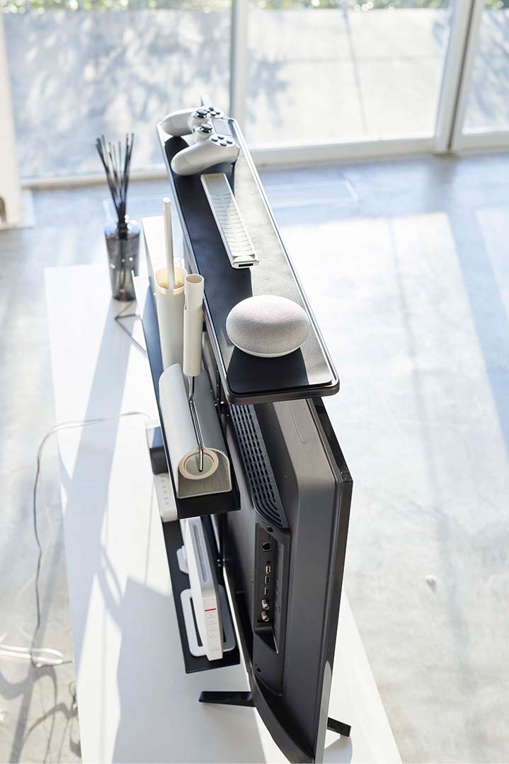 テレビ上＆裏ラック スマート ワイド ブラック