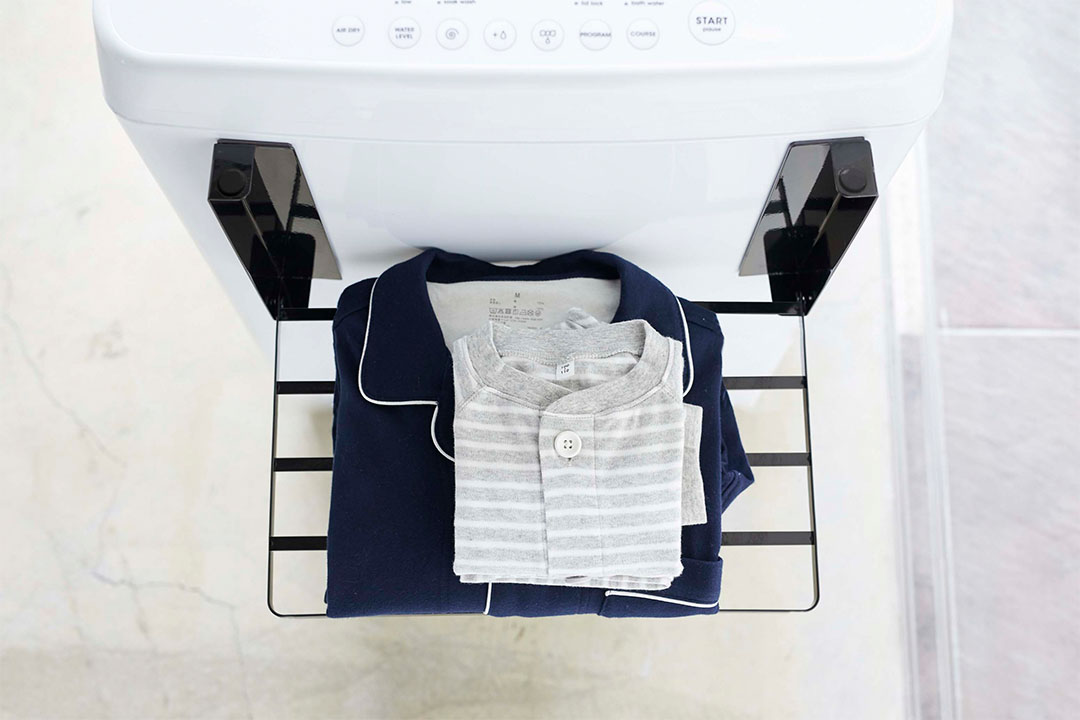 洗濯機横マグネット折り畳み棚 タワー ホワイト