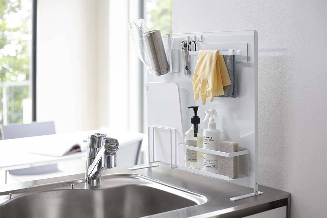 キッチン自立式スチールパネル タワー 縦型 ホワイト