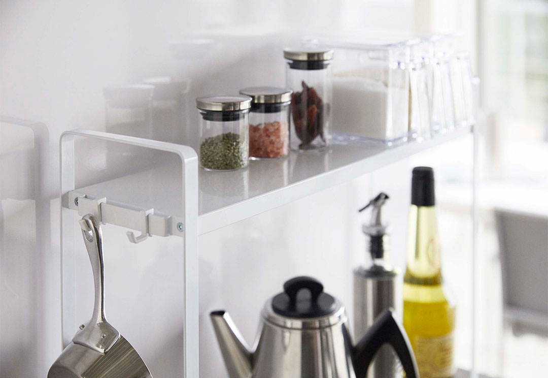 コンロ横ラック2段 タワー ブラック