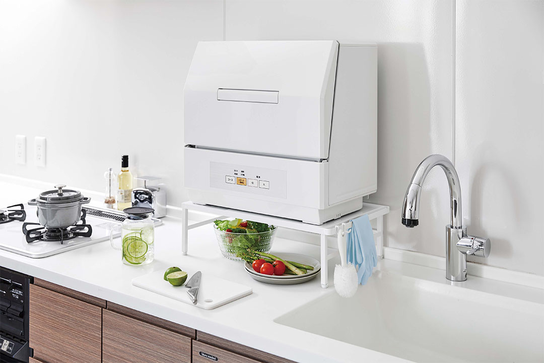 伸縮食洗機ラック タワー ホワイト