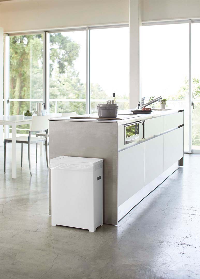 スリム蓋付きゴミ箱 タワー ホワイト