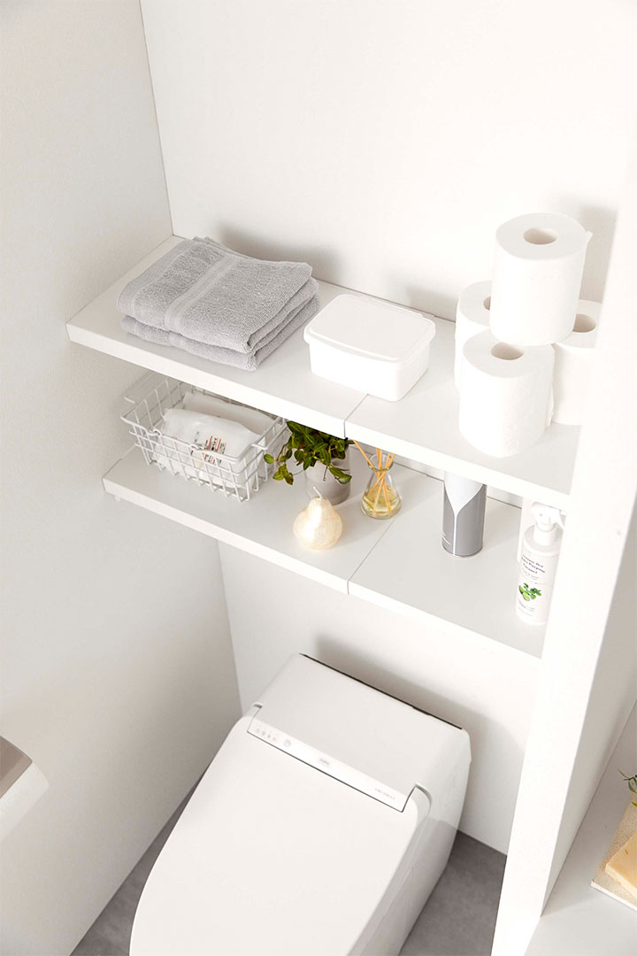 伸縮 つっぱり棒用棚板 プレート L ホワイト