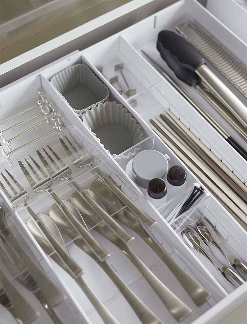 立体横伸縮カトラリーケース タワー ブラック