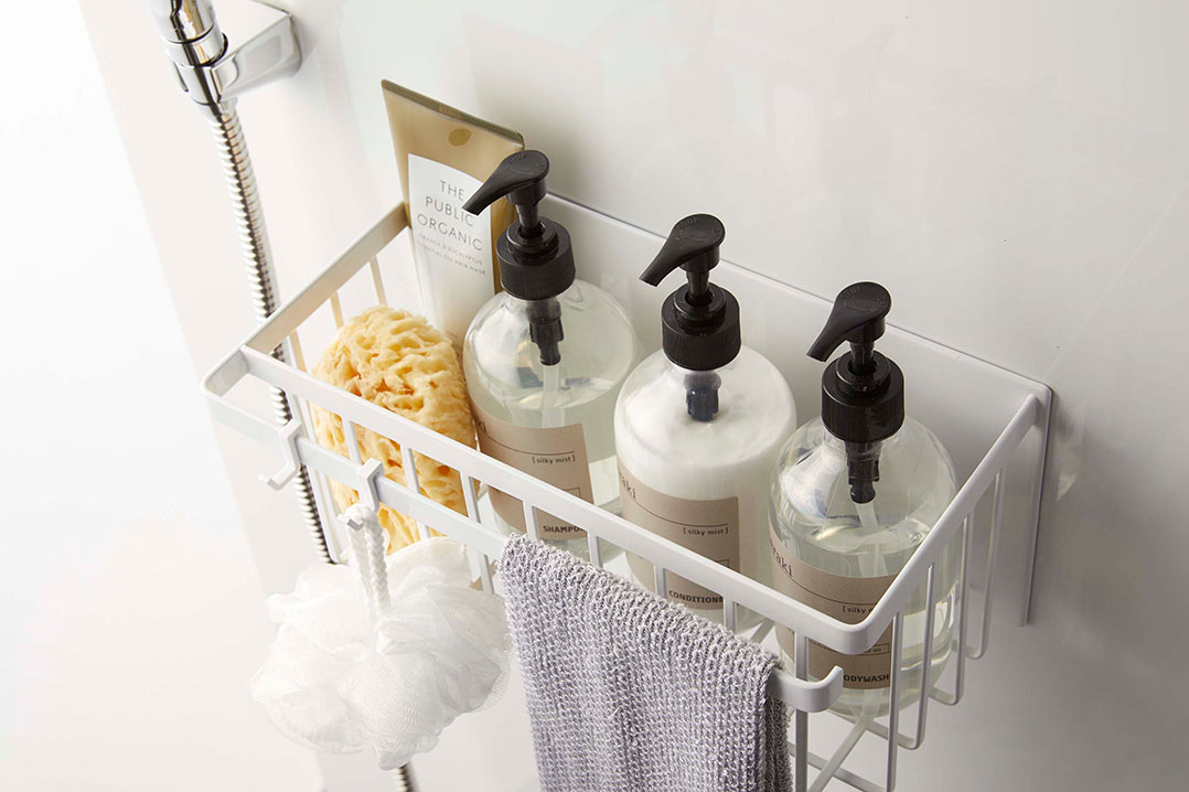 マグネットバスルームバスケット タワー ホワイト