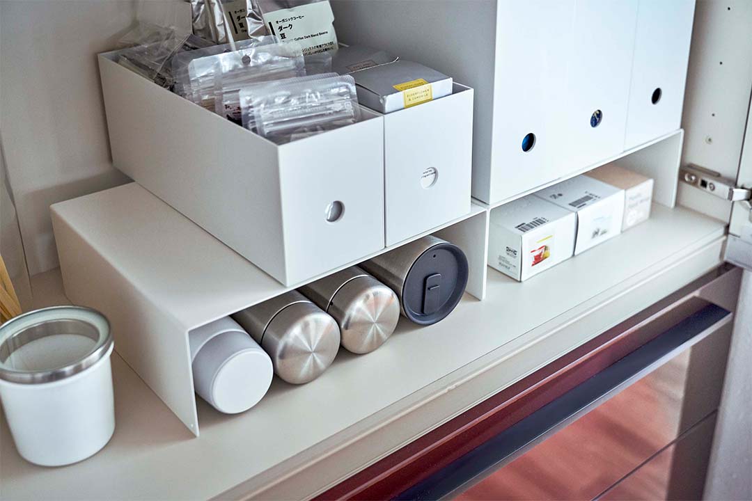 収納ボックス下ラック タワー 2個組 ホワイト