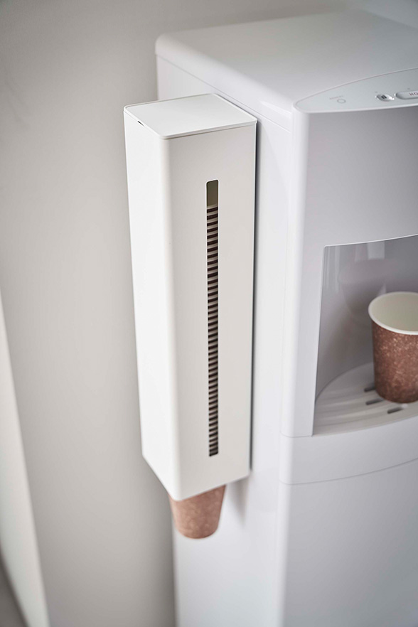 ウォーターサーバー横マグネットカップディスペンサー タワー ホワイト