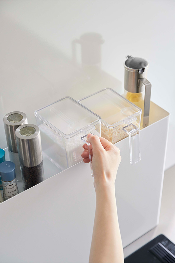 隠せる調味料ラック タワー ホワイト