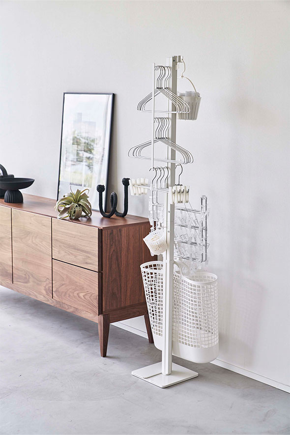 折り畳み室内物干し タワー ホワイト