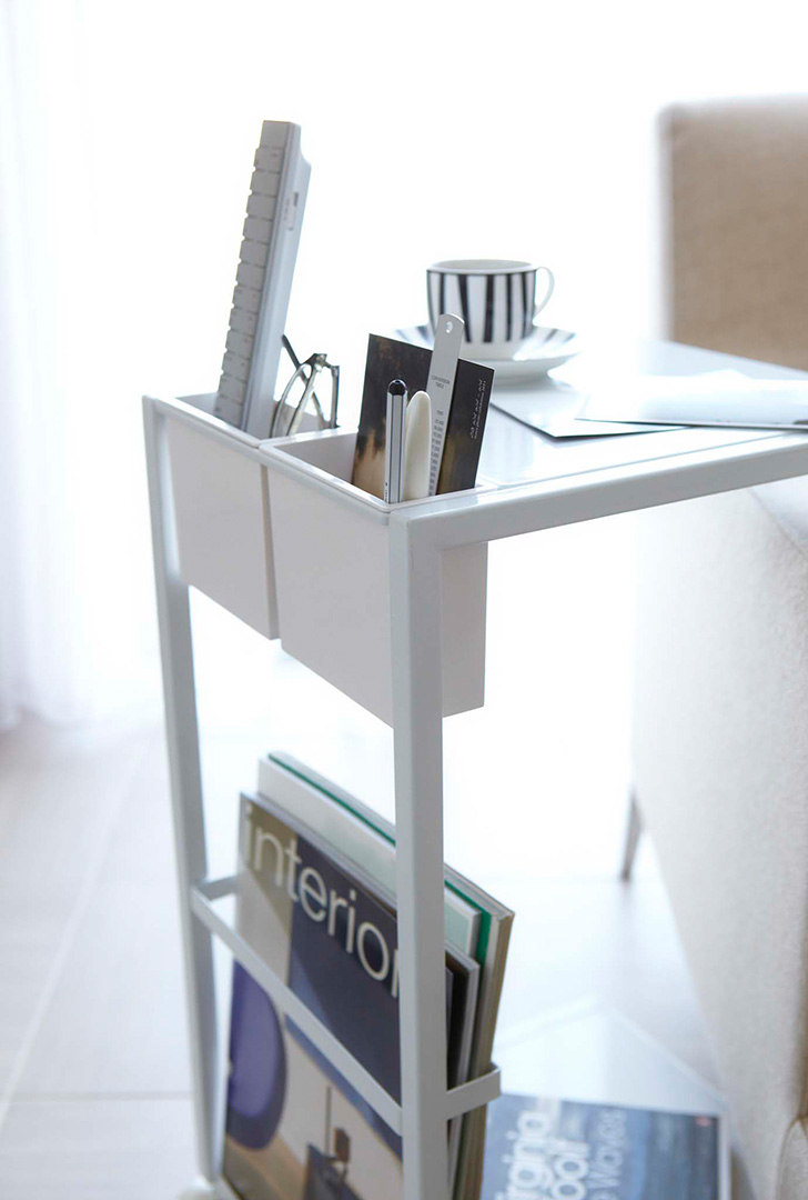 サイドテーブルワゴン タワー ホワイト