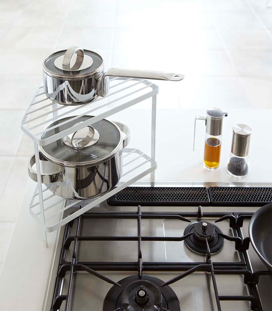 キッチンコーナーラック タワー ホワイト