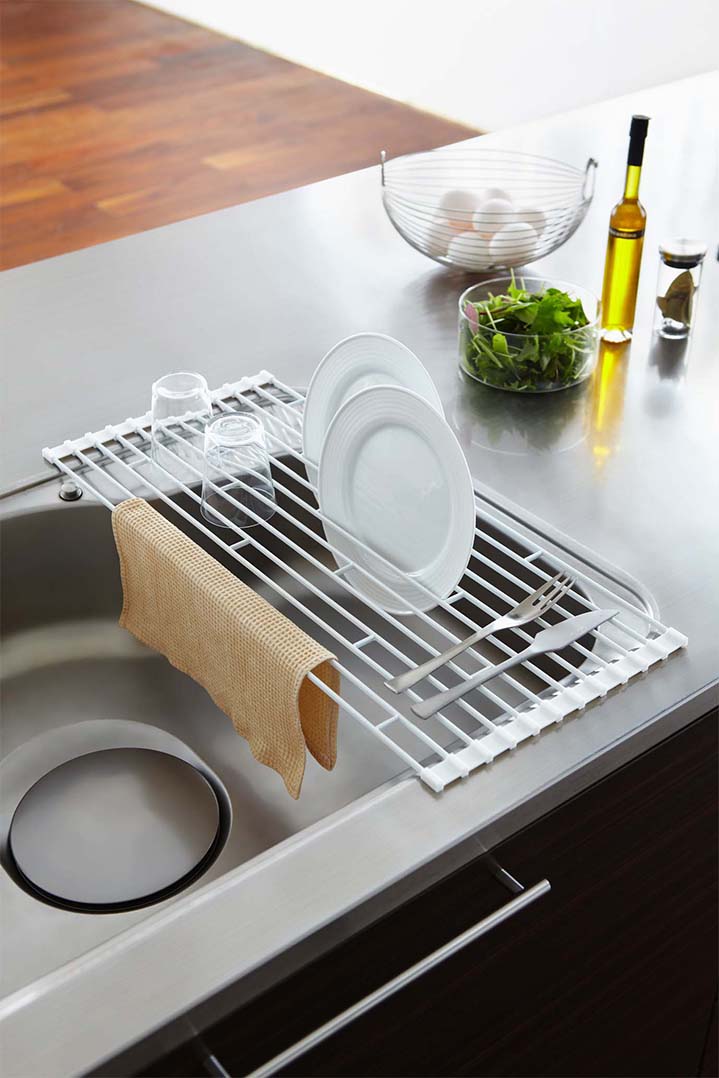 折り畳み水切りラック タワー S ホワイト