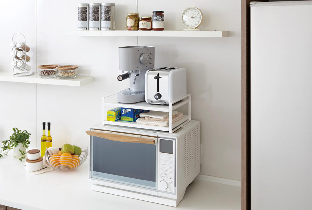 レンジ上ラック タワー ホワイト